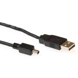 ACT USB 2.0 A 4 pin Mini B 1.8m USB A Mini-USB B Männlich Männlich Schwarz USB Kabel (1.80 m, USB 2.0), USB Kabel