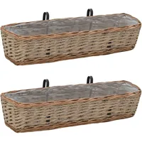 vidaXL Balkon-Blumenkasten 80 x 20 cm Braun