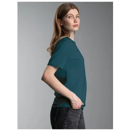 TRIGEMA T-Shirt "TRIGEMA T-Shirt aus 100% Baumwolle", Damen, Gr. S, blau (saphir), Single Jersey, 100% Baumwolle, Basic, lang, Rundhals, Shirts T-Shirt