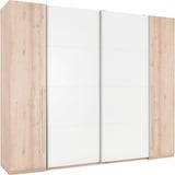 Ti'me Kleiderschrank, Weiß, Buche, Holzwerkstoff, 10 Fächer, 270x225x61 cm, in verschiedenen Größen erhältlich, Kombination aus Dreh- und Schwebetüren, Schlafzimmer, Kleiderschränke, 4- türige Kleiderschränke