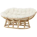 VCM Mamasan Lounge-Sessel Polyester 165 x 108 x 54 cm Braun mit Kissen