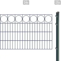 Arvotec Doppelstabmattenzaun »EXCLUSIVE 80 zum Einbetonieren "Ring" mit Zierleiste«, Zaunhöhe 80 cm, Zaunlänge 2 - 60 m 21823863-0 anthrazit H/L: 80 cm x 48 m