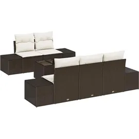 vidaXL Garten-Lounge-Set 6-tlg. braun