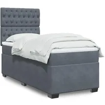 vidaXL Boxspringbett 140 x 200 cm Dunkelgrau