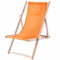 KADAX Liegestuhl, Strandstuhl aus Holz, Sonnenliege bis 120kg, Orange