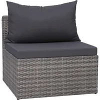 vidaXL Polyrattan Lounge-Set 8-tlg. inkl. Kissen grau 44157