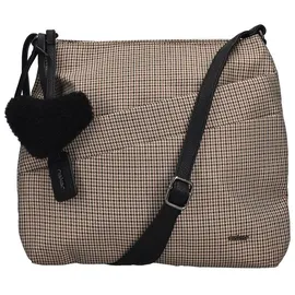 Rieker Umhängetasche Schultertasche, Damen Handtasche mit zwei Hauptfächern, schwarz