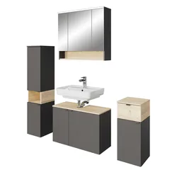 Badmöbel-Set SAPHIR "Quickset 394", grau, Kastenmöbel-Sets