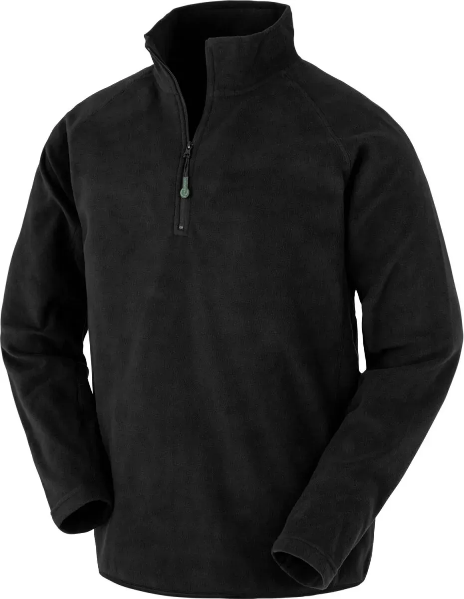 Result Genuine Recycled Herren Microfleece Pullover mit 1/4 Zip Sweatshirt R905X black XXL