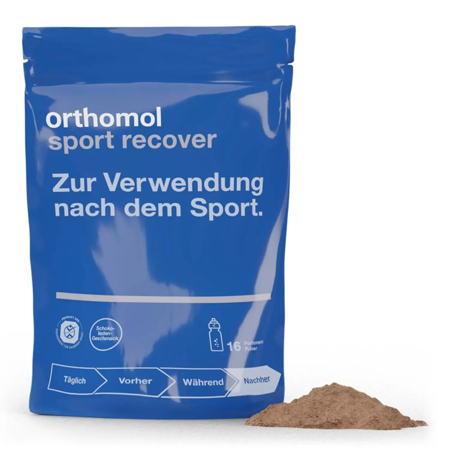 Orthomol Sport recover - Regeneration nach dem Ausdauersport - Eiweißpulver mit Bcaa und Zink - Schokoladen-Geschmack - Pulver