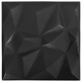 vidaXL 3D-Wandpaneele 12 Stk. 50x50 cm Diamant Schwarz 3 m2