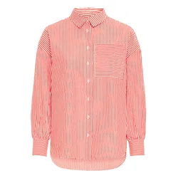 Langarmbluse FRANSA "Langarmbluse FRPoppa", Damen, Gr. XXL, poinsettia mix, Web, Obermaterial: 60% Baumwolle CO. 40% Polyester PES., casual, normal, Blusen