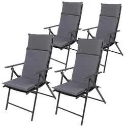 Albatros Gartenstühle Aruba mit Sitzauflage 4er Set – Gartenstühle Klappbar mit robustem Metallgestell und hoher Belastbarkeit – bequeme Klappstühle auch als Terrassenstühle oder Balkonstühle