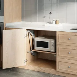 Maclean Brackets Lift ausziehbares Einbau-Küchenregal 5-20kg. 820x168x106mm MC-497 | Silber