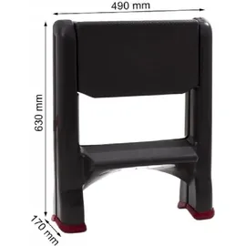 Curver Klapptritt 2 Stufen anthrazit/rot