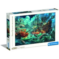 CLEMENTONI Pirates Battle-Puzzle 6000 Teile ab 14 Jahren, Erwachsenenpuzzle mit Wimmelbild, herausforderndes Geschicklichkeitsspiel für die ganze, Mehrfarbig, Medium