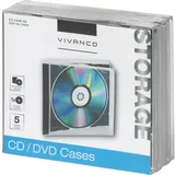 Vivanco CD/DVD Jewel Case (5-er Pack) schwarz
