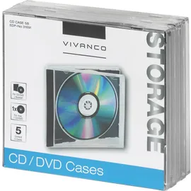 Vivanco CD/DVD Jewel Case (5-er Pack) schwarz