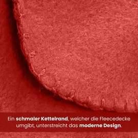 Wometo Polar-Fleece Kuscheldecke 130 x 160 cm Rot