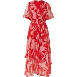 S.Oliver Tailliertes Maxikleid mit Allover-Muster, Rot, 42
