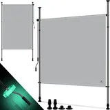 Kesser KESSER® Klemmmarkise Senkrechtmarkise außen Ausziehbar & Blickdicht Vertikalmarkise mit Handkurbel ohne Bohren Balkon-Sichtschutz & Windschutz für Garten & Terrasse Wasserfest