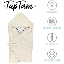 TupTam Baby Winter Einschlagdecke für Babyschale Wattiert Minky Baumwolle Universal, Farbe: Hellbraun/Wald beige, Größe: Einheitsgröße