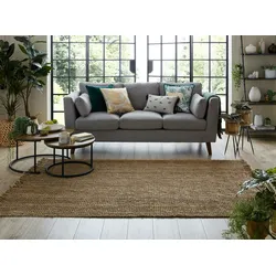 Kadima Design 100% Jute-Wendeteppich `Erme` für hohe Beanspruchung. 60x150 cm