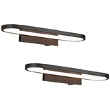 Trio Spiegelleuchte 40 W Warmweiß Schwarz 40 cm