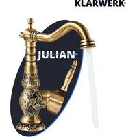 Klarwerk JULIAN | Premium Vintage hohe Badarmatur Messing Gold