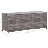 vidaXL Garten-Auflagenbox Grau 150x50x60 cm Poly Rattan