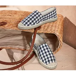 Tchibo - Espadrilles - Damen - Gr. 39 - dunkelblau/kariert