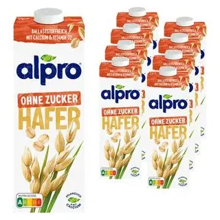 ALPRO Haferdrink ohne Zucker, je 1 Liter, 8 Stück