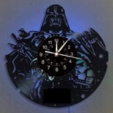 QianZhou-Uk Wanduhr Aus Vinyl Schallplattenuhr Upcycling LED Dekoration 3D Design-Uhr Wohnzimmer Schlafzimmer Restaurant Wand-Deko Schwarz Ø: 30 cm (G)