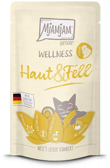 MjAMjAM – Wellness 125g MjAMjAM Katze Sparpaket 24x125g Wellness Haut und Fell Huhn