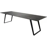 DeLife Esstisch Edge 300x100 Keramik Laminam® Nero Greco Anthrazit Metall Schräg Schwarz