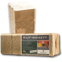 holz4home® RUF - Holzbriketts aus Mischholz (1 Paket a 10kg) I Gepresste Brennholz Briketts für Kamin Ofen I Lange Brenndauer