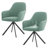 ZRCYXDW Wasserdichter Stuhlbezug Mit Armlehne, Elastisch Stuhlhussen Mit Armlehne Weicher Rutschfester Abnehmbarer Büro Hochlehner Stuhlbezug Waschbarer-hellgrün-2 Stück