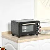 Minibackofen 21L einstellbare Temperatur Ofen 3 Kochmodi Schwarz+Silber