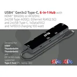 Club 3D USB4 Gen3x2 Typ-C, 6-in-1 Hub HDMI 8K60Hz oder 4K120Hz, 2xUSB Typ-A 100W