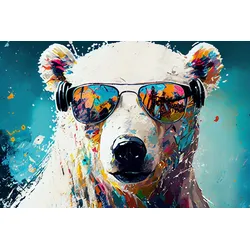 Acrylglasbild COOLER EISBÄR - bunt