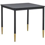 BELIANI Esstisch Schwarz und Gold 80 x 80 cm MDF glänzende Tischplatte mit Metallbeinen Modern Glamour Stil Küche Esszimmer Wohnzimmer Wohnküche - Schwarz/Gold