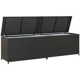 furnicato Gartenbox Poly Rattan 200x50x60 cm Schwarz