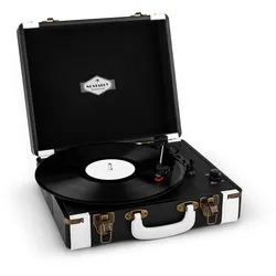 Jerry Lee Retro-Plattenspieler LP USB schwarz-weiß Schwarz