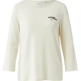 Comma, Jersey-T-Shirt mit 3/4-Ärmeln und Frontprint - creme - 42