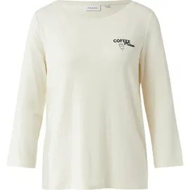 Comma, Jersey-T-Shirt mit 3/4-Ärmeln und Frontprint - creme - 42