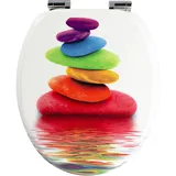 Sanfino WC Sitz Rainbow Stone Toilettendeckel mit Absenkautomatik aus Holz