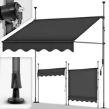 Tillvex Balkonmarkise 250 Cm Anthrazit Gelenkarm Markise Klemmmarkise Sonnenmarkise Balkon Ohne Bohren