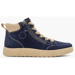Leder Komfort Hoher Sneaker - Damen - blau - 38.5