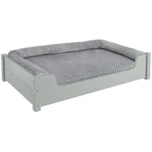 Erst-Holz Hundebett Luxuriöses 100 x 60 cm grau