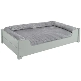 Erst-Holz Hundebett Luxuriöses 100 x 60 cm grau